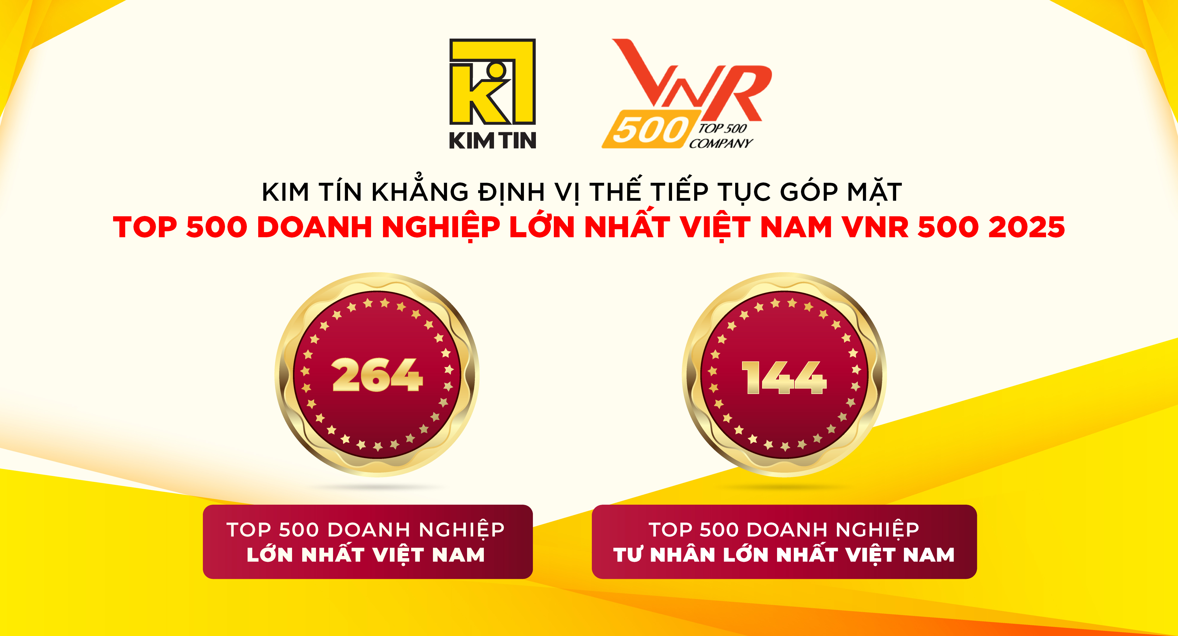 KIM TÍN KHẲNG ĐỊNH VỊ THẾ KHI TIẾP TỤC GÓP MẶT TOP 500 DOANH NGHIỆP LỚN NHẤT VIỆT NAM 2025