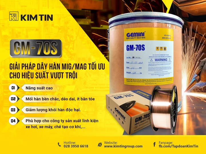 DÂY HÀN GM-70S – GIẢI PHÁP ỔN ĐỊNH GIÚP THỢ HÀN NHẸ VIỆC MỖI NGÀY