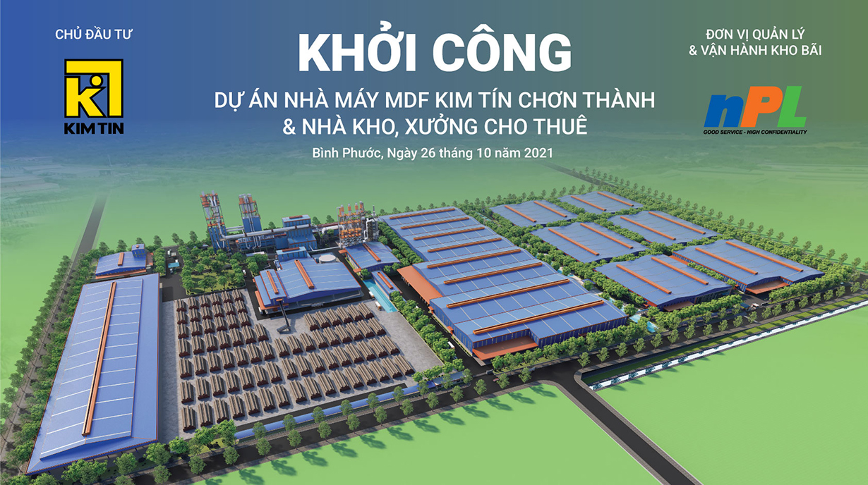 Khởi công xây dựng nhà máy sản xuất ván MDF tại KCN Becamex, huyện Chơn Thành, tỉnh Bình Phước.